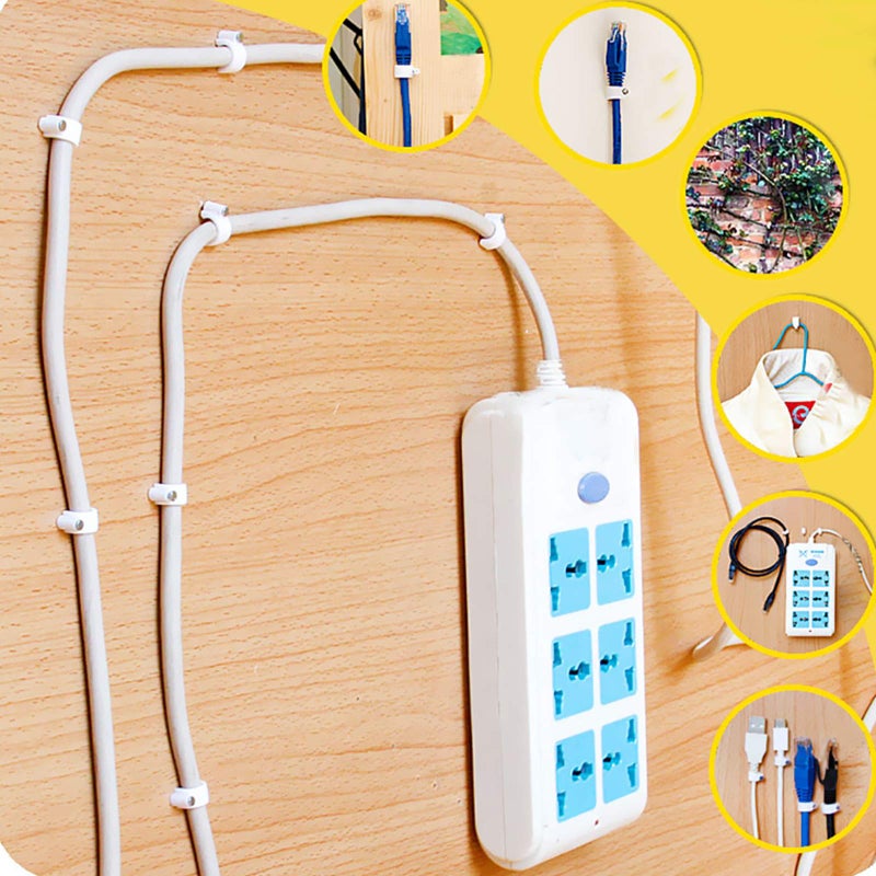 Besslly 200 Pcs Cable Clips Nail in, Cord Clips Ethernet Cables Wire Wall Clips Cable Straps Cables Tacks Cable Nails Coax Cable Clips Cable Management for Speaker 7mm Cat6 - White - Image 2